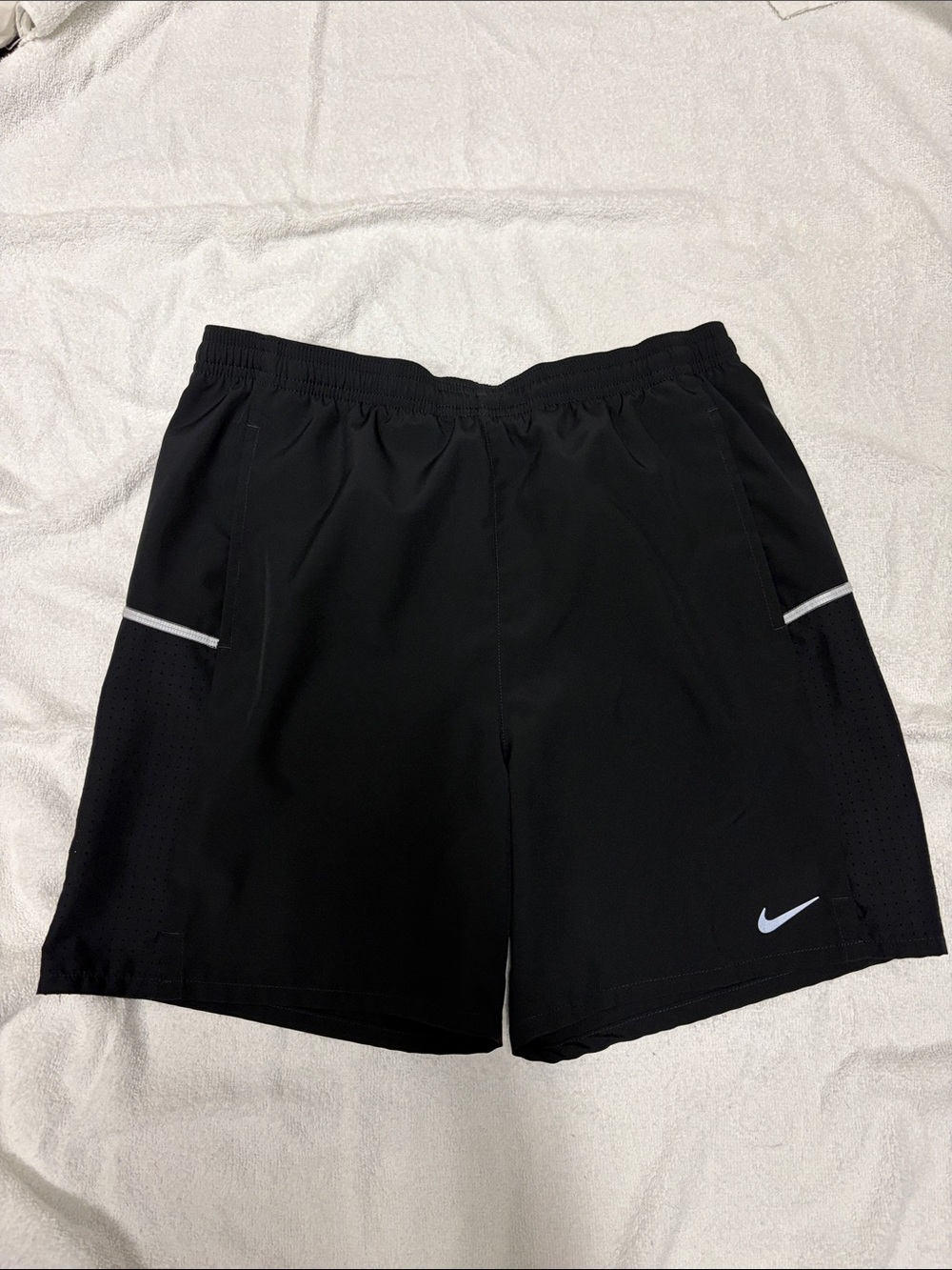 Nike Black Boys' Athletic Shorts with White Swoosh